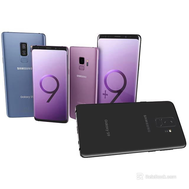 Samsung Galaxy S9 Smartphones In Multiple Colors With Front And Back Design 3d model 