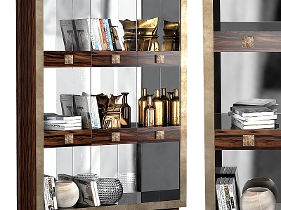 Light Luxury Bookshelf Storage Rack Decorative Display Cabinet model