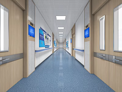 modern hospital aisle 3d model
