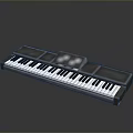 Sleek Gray Electronic Keyboard Featuring Black White Keys And Digital Control Panel