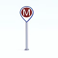 Modern signage subway sign 3d model