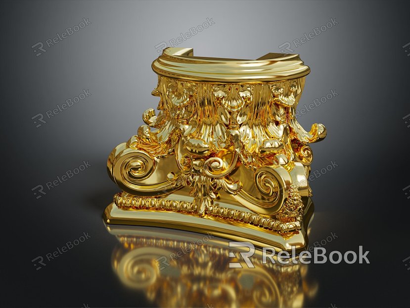 European-style stigma carved column gold column bottom model