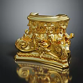European-style stigma carved column gold column bottom 3d model