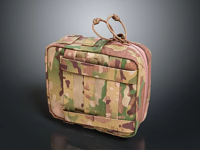 Camouflage Pattern Multipurpose Portable Pouch For Daily Outdoor Living Necessities 3d model