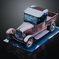 Rusty Vintage Open Top Truck With Classic Design And Old Wheels