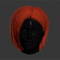 Realistic Human Head Model With Vibrant Orange Hair And Natural Texture