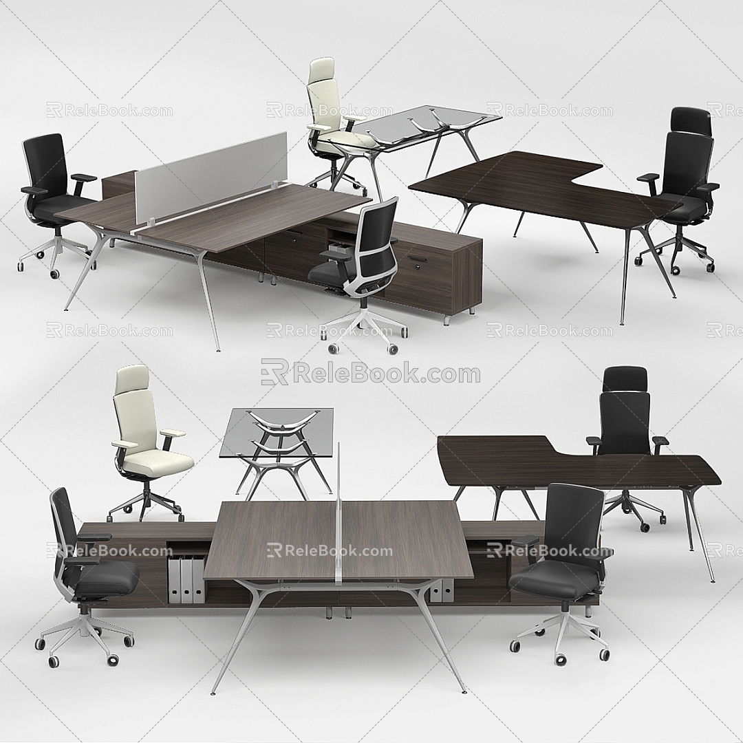 Modern Table and Chair Combination ACTIU TNK500 ARKITEK Office Open Space 3d model