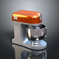 Modern Orange Household Kitchen Mixer With Stainless Steel Bowl And Silver Base