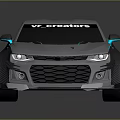 Sleek Silver Gray Sports Car With CENDEZ Logo And Blue Accent Stripes