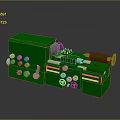 Green Mechanical Industrial Machine With Control Knobs Adjustable Handles And Metal Components 3d model