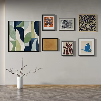 Modern minimalist abstract decorative painting 3d model