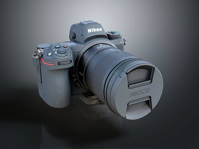Nikon Z6 II Professional Digital Camera with NIKKOR Lens and Control Buttons 3d model