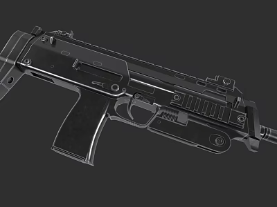 Modern Black Assault Rifle With Tactical Design And Metallic Body Features 3d model