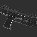 Modern Black Assault Rifle With Tactical Design And Metallic Body Features
