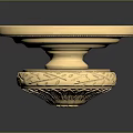 Golden Decorative Hardware Tool With Ornate Carved Patterns For Home Use 3d model