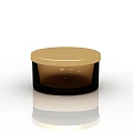 Modern Decorative Ornament Set With Golden Round Lid And Black Base