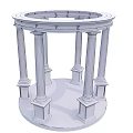 Classical Circular Architectural Structure With Multiple Columns And Detailed Pedestals 3d model