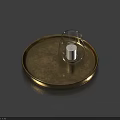 Home Essentials Golden Tray With Transparent Glass Dome Covering White Candle