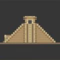 Ancient Pyramid Style Building Model With Stepped Structure Top Temple And Base Platform 3d model