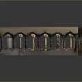 Ancient Architecture Model With Stone Arches Decorative Columns And Central Structure