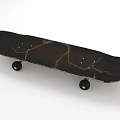 Black Cracked Design Wooden Skateboard With Sturdy Wheels For Sports Activities