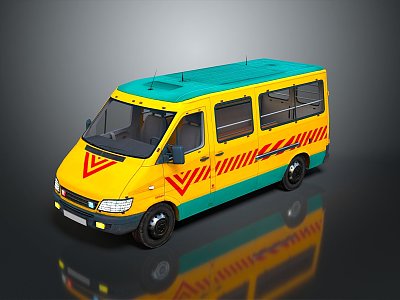 minibus minivan driverless bus school bus van box car model