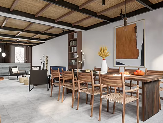 New Chinese Homestay Living Room 3d model