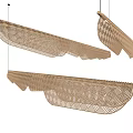 Modern Hanging Chandeliers Featuring Woven Geometric Pattern And Metal Frame Design 3d model