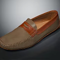 Casual Loafers With Brown And Beige Stitched Design For Daily Wear