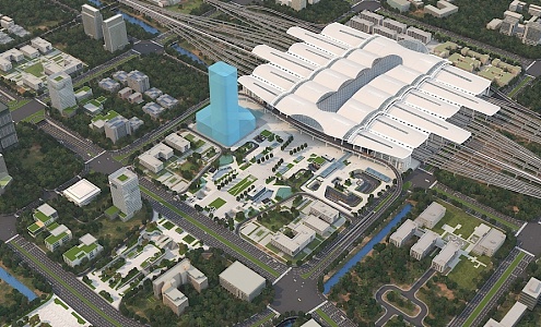 Guangzhou South Railway Station Square 3d model