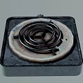 Vintage Electric Stove Burner Kitchen Appliance With Coil Heating Element And Metal Base