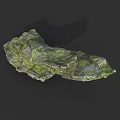 Natural Wood Stone Decorative Accent With Moss Covered Surface And Organic Natural Texture