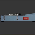 Portable Blue Electronic Oscilloscope With Green Waveform Display Knobs Control Buttons And Red Label