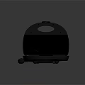 Gray Electric Sandwich Maker With Open Lid And Power Cord Handle Design