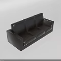 Modern Black Leather Single Sofa With Comfortable Seats And Simple Design 3d model