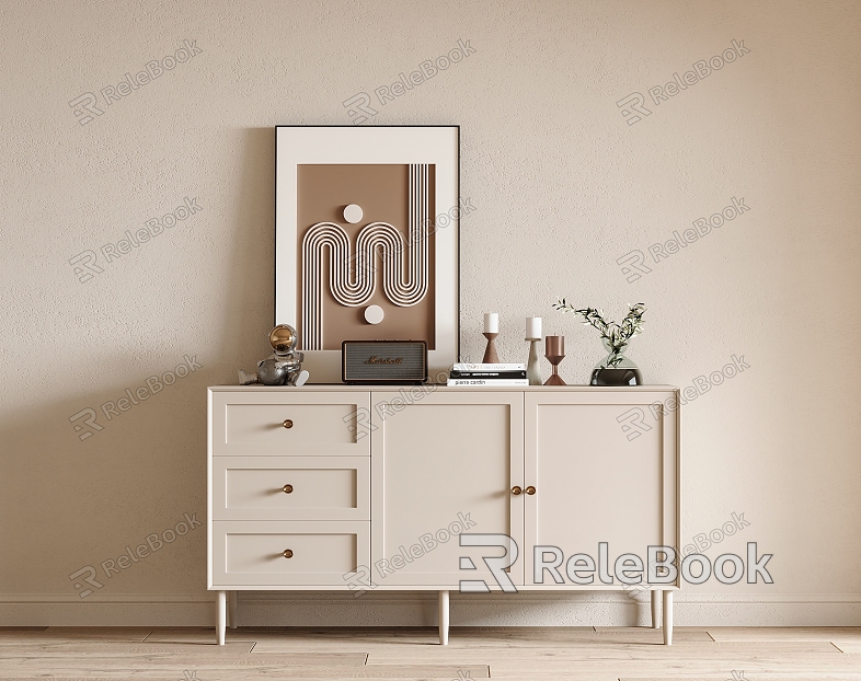 Cream Style Entrance Cabinet Side Cabinet Shoe Cabinet Ornaments Decorative Painting Doll model