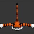 Cartoon Tiger Mascot Figure Standing With Open Arms Orange Black Stripes White Paws