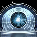 Futuristic Digital Tech Scene With Circular Ring Structure And Glowing Center