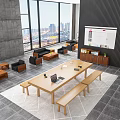 Modern Conference Table and Chair Conference Table 3d model