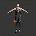 Man Wearing Brooklyn Nets Number 10 Black Jersey Standing with Arms Outstretched and Basketball