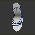 Fashionable Women's Blue Strappy Sandals With Crisscross Design And White Sole Stiletto Heel