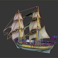 Modern Sailing Cartoon Sailing 3d model