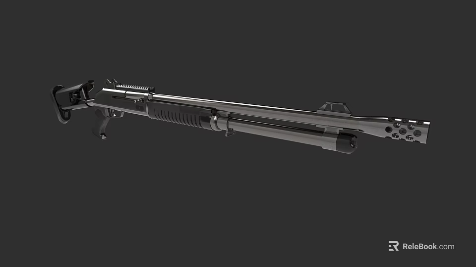 3D Rendered Tactical Rifle With Detailed Metal Barrel And Stock Components 3d model 