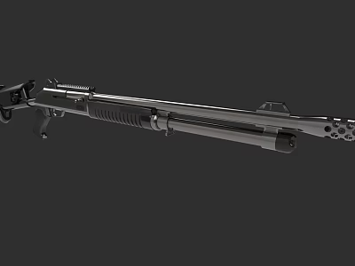 3D Rendered Tactical Rifle With Detailed Metal Barrel And Stock Components 3d model