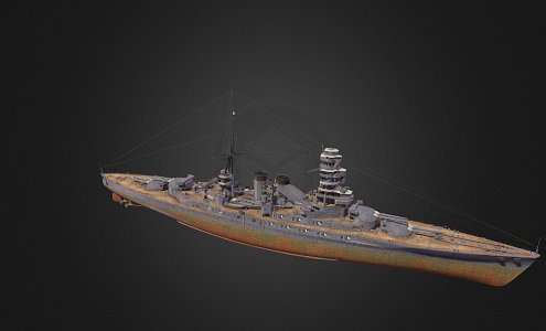 Warship Destroyer Weapon Ship Cruiser Ship 42 3d model