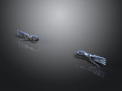 Metallic Equipment With Shiny Surface And Reflective Details On Dark Background 3d model