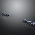 Metallic Equipment With Shiny Surface And Reflective Details On Dark Background