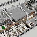 Modern Office Interior With Desks Chairs Bookshelves And Mountain View Windows