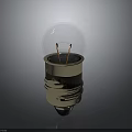 Transparent Glass Light Bulb With Golden Base And Visible Filament Structure 3d model
