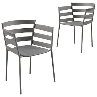 Fermob Modern Nordic Minimalist Metal Chair Dining Chair Outdoor Chair 3d model